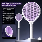 FIIOEOY Rotating Head Electric Fly Swatter Racket 3500V Rechargeable Bug Zapper Racket Bug Zapper Indoor Fly Zapper Mosquito Zapper Flies Killer for Indoors, with a Telescopic Extension