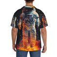 thumbnail image 7 of Goofa Astronaut Cosmic Rainbow Printed Men's Casual Short-sleeved Shirt,Lightweight Breathable Button-down,Summer Casual men's top,Versatile Fashion shirt-XX-Large, 7 of 7