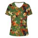 thumbnail image 4 of Tops Florales para las Mujeres, Casual V-Cuello Camiseta de Manga Corta Blusa de Moda Hecha de Estante de Imitación para Toda la Temporada de Uso Diario, Tops Cortos para las Mujeres, 4 of 4