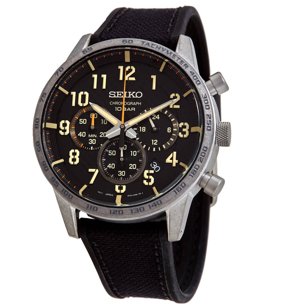 seiko quartz black dial