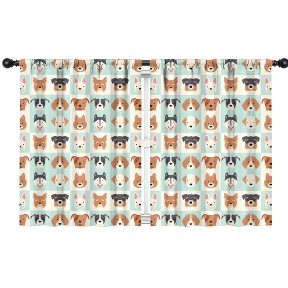 Blackout Kids Curtains,Lovely Dog Breeds Childrens Insulated Curtains Set Of 2,Bedroom Essentials,Toddler Room Decor 42x54in(106x137cm)