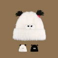 thumbnail image 4 of Luxalzxs Women's Winter Warm Plush Hat Knitted Beanie Hats Fuzzy Cute Quirky Ear Protection Wool Cap, 4 of 4