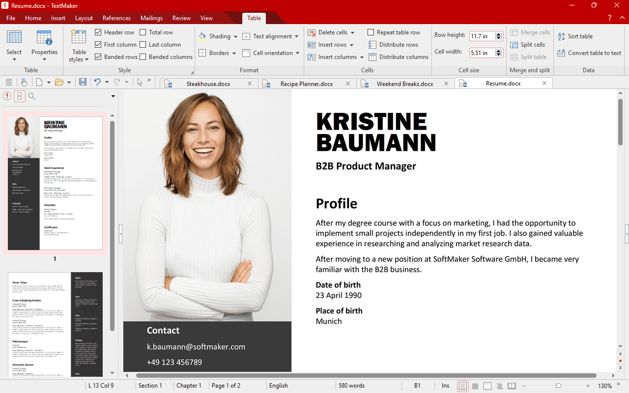 SoftMaker Office Professional 2024 for 5 Devices, Windows/macOS/Linux (Digital Download)