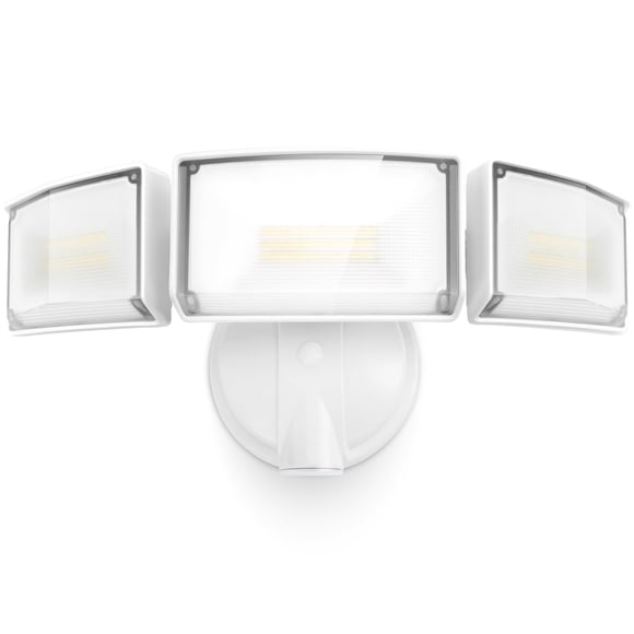 LUTEC 75W 8000 Lumen Floods Light Outdoor, Switch Controlled LED Security Lights with 3 Adjustable Heads, 5000K Daylight, IP65 Wa