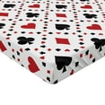 thumbnail image 2 of Ambesonne Casino Fitted Sheet 2 Pcs Set, Tourist Poker Cards Art, Twin XL, Red Black, 2 of 3