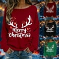 thumbnail image 2 of FUZHIQ Cute Sweatshirts for Women Christmas Snowflakes Crewneck Pullover Sweatshirt Long Sleeve Drop Shoulder Tops, 2 of 6