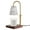 Dark Wood, variant on Merkury Innovationss Frosted Glass Candle Warmer Lamp, Adjustable Height, Black Base