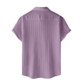 thumbnail image 4 of Hogleaql Linen Shirts for Men Casual Button Down Short Sleeve Shirts Beach Vacation Wedding Classic Formal T-Shirts Purple XL, 4 of 5