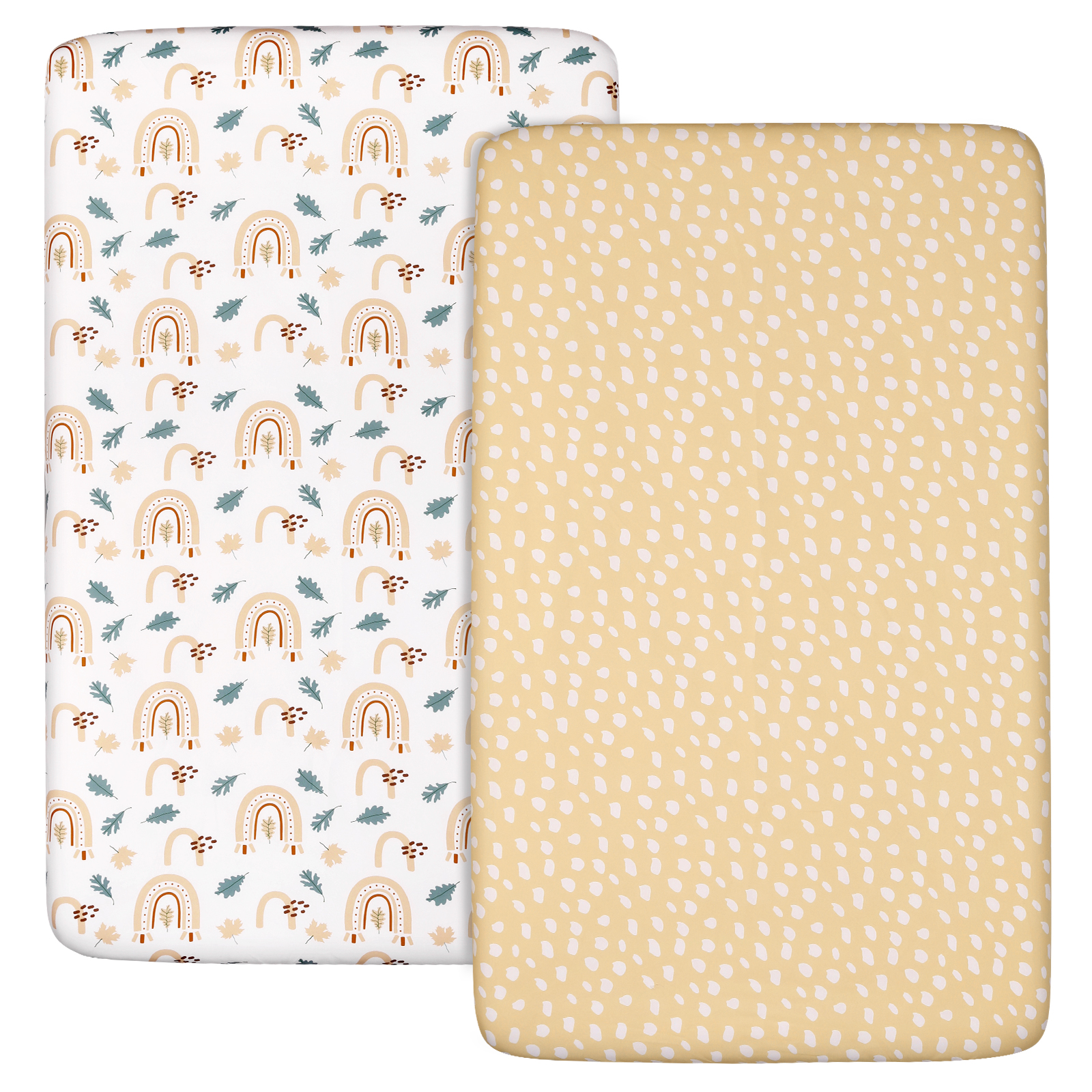 Gllquen Baby Mini Crib Pack N Play Sheets 2-Pack, Autumn photo 5