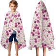 thumbnail image 3 of Pink Pioneer Flower Pattern Hooded Bath Towel，50"x30" for Ages 3 To 12 Kids, Quick Dry Lightweight Soft Microfiber Hood Beach Towel Cover Up for Kids, 3 of 7