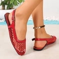thumbnail image 6 of Lenago Mesh Ballet Flats for Women Adjustable Strap Mary Jane Flats Casual Office Shoes Trendy Summer Fashion Dressy Ballerina Flat Shoes for Dressy Red Size-6.5, 6 of 9