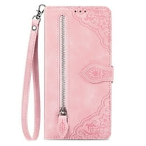 Hee Hee Smile Phone Case for Lively Jitterbug Smart4 Zipper Leather Wallet Shell Zipper Wallet Flip Case Phone Cover Wrist Strap
