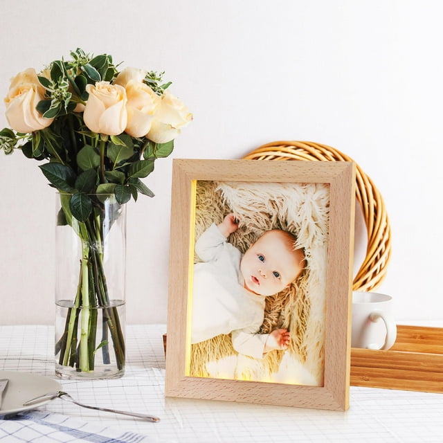 CRAFTHROU Cadre Photo Lumineux Design LED Rectangulaire Affichage Photo Éclairé pour Salon 1 Ensemble