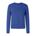 thumbnail image 4 of HBFAGFB Cardigan pour Femmes Col Rond Boucle Tricoté Chandail Polyvalent Vestes à Manches Longues Bleu Taille m, 4 of 5
