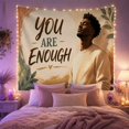 thumbnail image 2 of Portrait Upper Chest with Upward Right Side, Inspirational Illustration for Quote Lovers, Aesthetic Wall Decor, Valentine'S Day Gift, Tapestry Wall Hanging for Dorm and Living Room, 2 of 7
