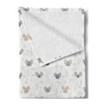 thumbnail image 2 of Childish Soft Flannel Fleece Throw Blanket, Little Cartoon Mouse Face with Abstract Geometric Kids Mice, Cozy Plush for Indoor and Outdoor Use, 70" x 90", Pale Grey and White, by Ambesonne, 2 of 5