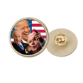 thumbnail image 1 of El Presidente de EE.UU. Broche de oro metálico circular, 1 of 3
