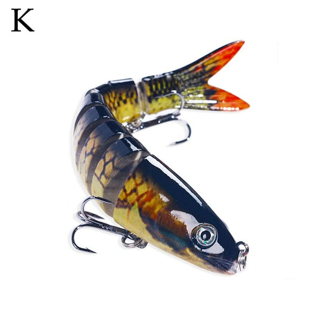 &Leurres de Pêche 8 Segments Poisson Achigan Minnow Swimbait Attirail Crochet Crank Baits