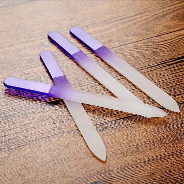 4 Pcs Glass Nail Files For Natural Nails And Acrylic Nail Filer, Nail Care Tools Of Crystal Files, Double Sided Fingernail File For Manicure