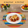 thumbnail image 4 of Colorful Striped Round 13 Inch Placemats Set of 6, Boho Rainbow Abstract Stripes Lines HeatResistant Non Slip Place Mats for Dining Table, Wipeable Braided Kitchen Table Mats for Housewarming, 4 of 9