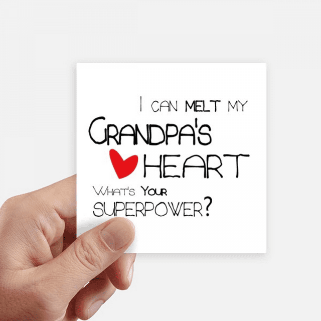 Melt Heart Best Grandfather Love Sticker Square Waterproof Stickers Wallpaper Car Decal