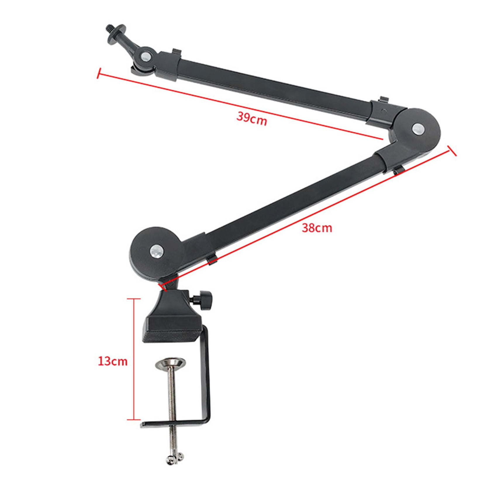 2X Heavy Duty Microphone Arm Stand Adjustable and Foldable for Studio and Live Performances,2 x Microphone Scissor Arm 2 x Table Mounting Clamp,Black