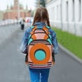 thumbnail image 6 of FORMRS Unisex Backpack Elementary School Travel Bookbag with Reflective Stripes, Orange Circle, 6 of 7