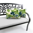 thumbnail image 3 of Jordan Manufacturing 12" x 18" Rebecca Asparagus Green Floral Rectangular Outdoor Lumbar Throw Pillow (2 Pack), 3 of 12