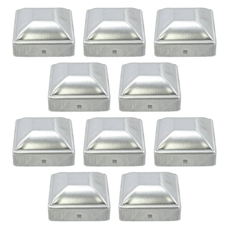 Plum Fittings 3" x 3" Square Pressed Steel Dome Caps Galvanized Steel (10 Pack)