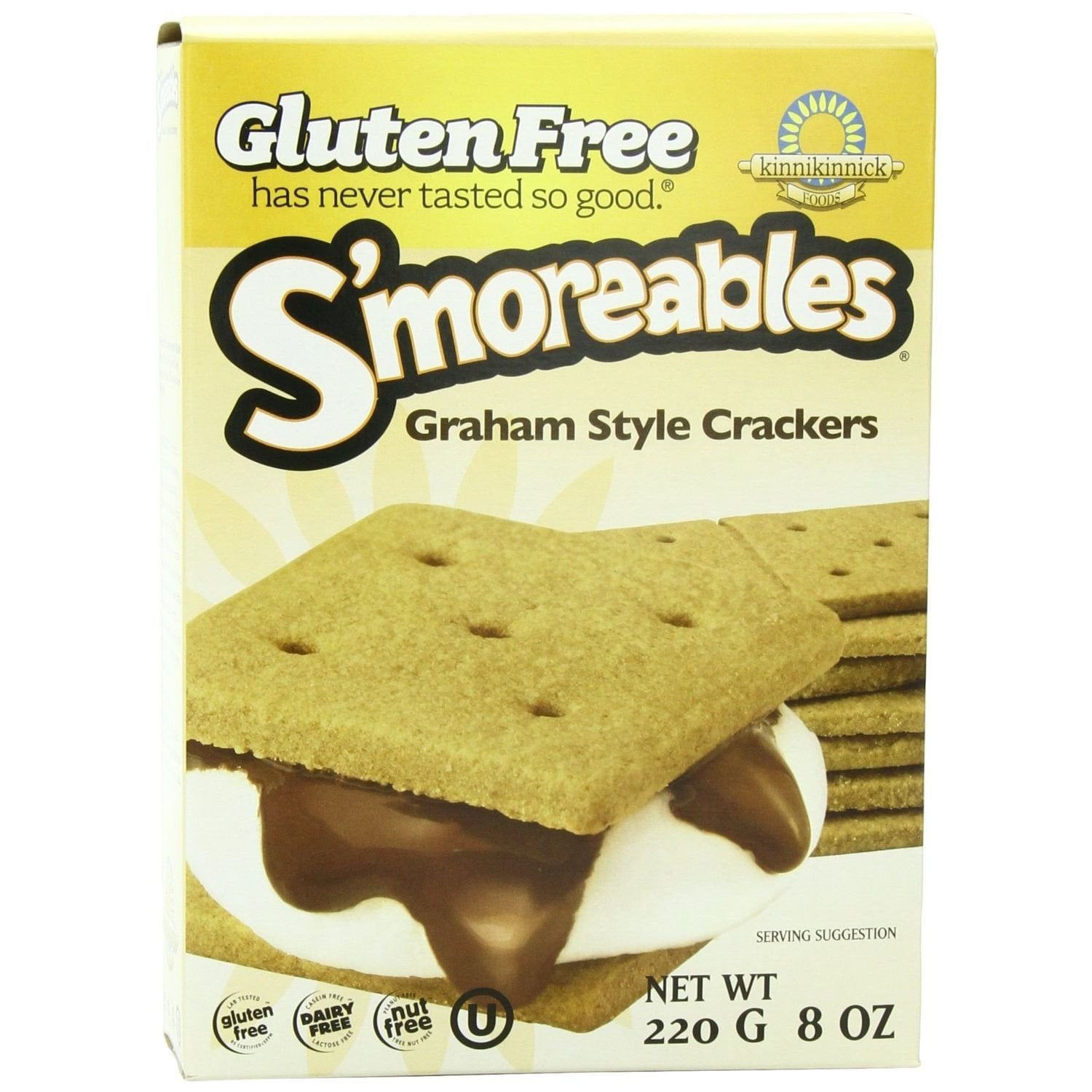 Kinnikinnick Smoreable Graham Style Crackers, 8 Oz (Pack of 6