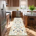thumbnail image 2 of Garvee 2'x6' Runner Rug Washable Floral Rug, Vintage Distressed Soft Carpet with Non Slip Backing for Hallway Bedroom Kitchen, Beige, 2 of 6