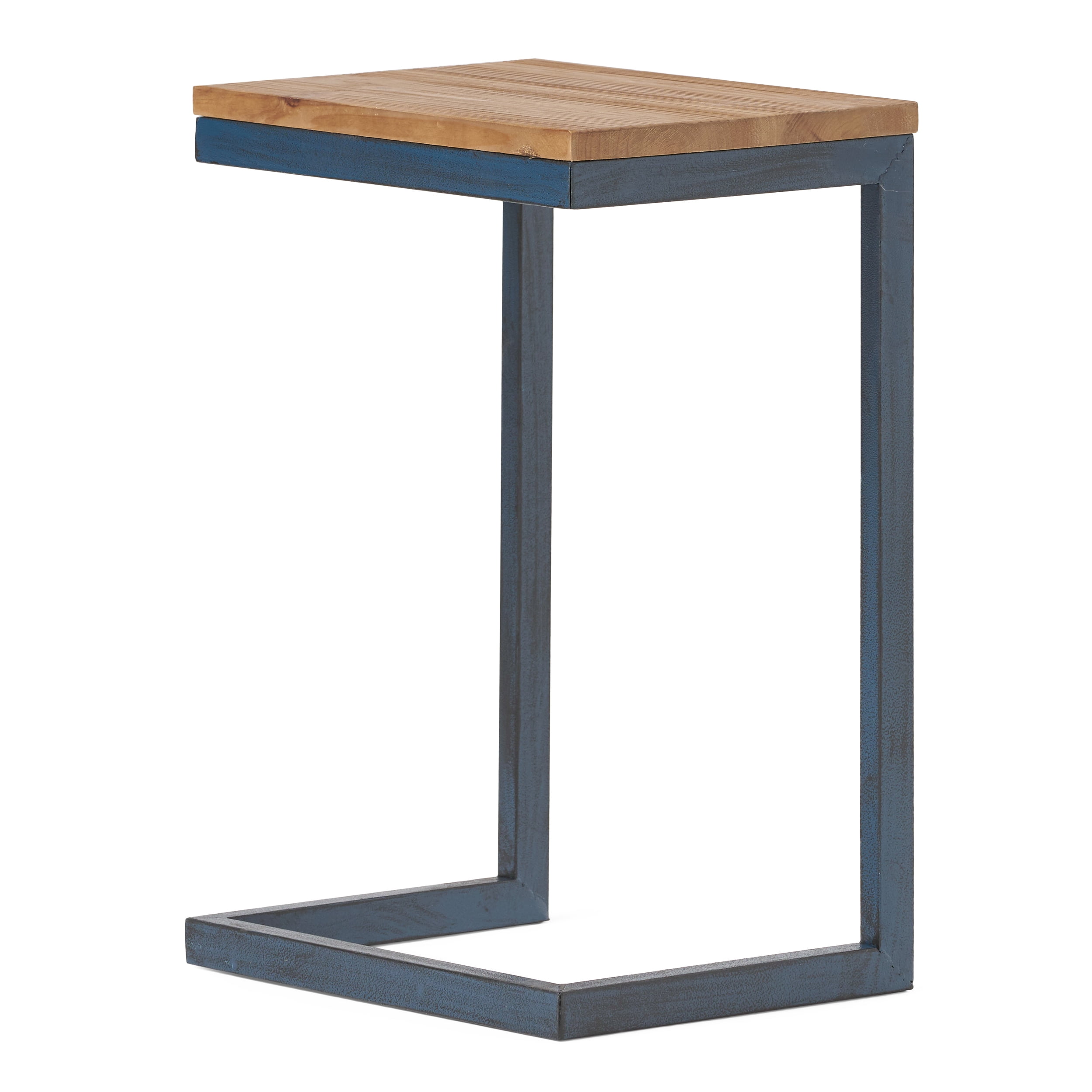 Set of 3 Nesting Tables 18.25 Inch, Modern Industrial Firwood and Iron Frame Side Tables for Living Room, Black