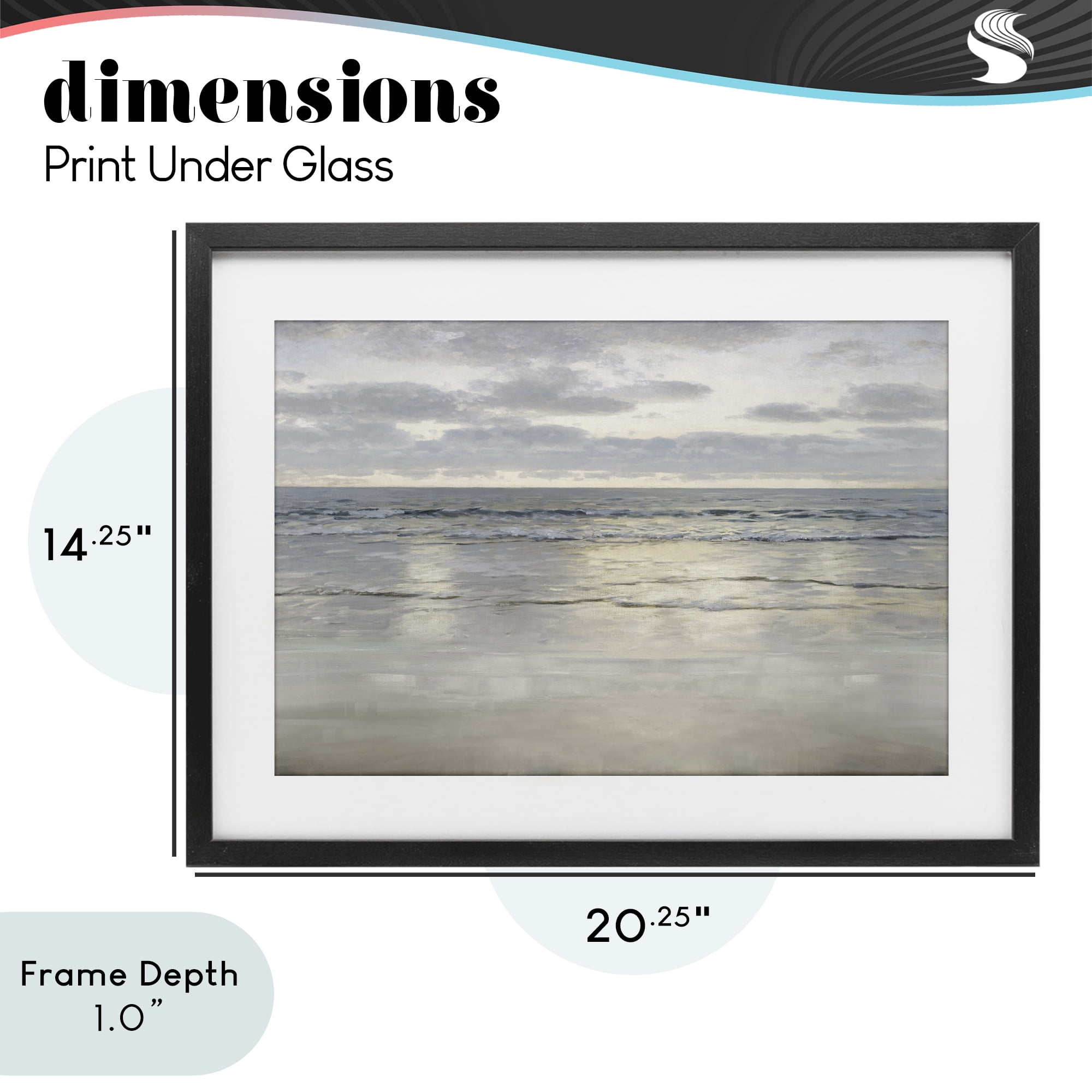 Stupell Industries Sunlight On The Sea Black Framed Print Under Glass, design by Christy McKee