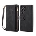 thumbnail image 2 of Luxury PU Leather Wallet Case for Google Pixel 7A, Zipper Pocket Card Slots Holder Kickstand Flip Folio Cover with Shoulder Strap Crossbody Wrist Hand Strap Anti-Scratches Case,Black, 2 of 10