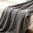 thumbnail image 5 of CREVENT Farmhouse Light Grey Waffle Knit Throw Blanket for Home Decoration, 50''X60'', 5 of 5