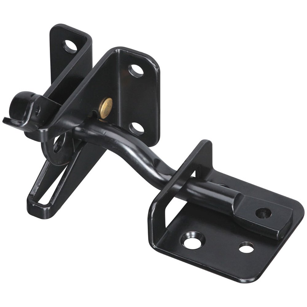 National Hardware Black Steel Automatic Gate Latch