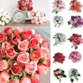 thumbnail image 4 of Rosa Sosteniendo Flores Ramo Novia Accesorios de Fotografía de Boda Flores Falsas Artificiales 12 Piezas seitruly JJ19843-06, 4 of 6