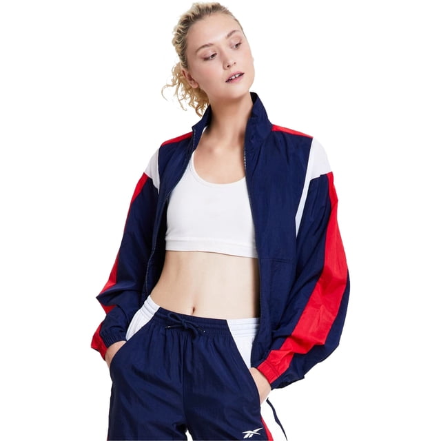 Reebok Coupe-Vent Classique pour Femmes, Bleu, Très Petit