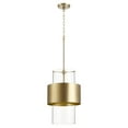 thumbnail image 5 of 8013-3280 Quorum Lighting 1 Light Drum Pendant in Contemporary style - 12 inches wide by 19.75 inches high-Aged Brass/Blue Finish    -Traditional, 5 of 7