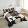 thumbnail image 3 of Erosebridal Retro Rustic Lodge Quilt, Deer Elk Comforter Set King Size For Teens Adult Women Bedroom, Vintage Farmhouse Tree Bedding Set Arrows Buffalo Plaid Down Comforter, Black Brown Red, 3 of 5
