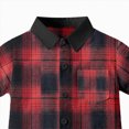 thumbnail image 4 of KPOPLK Boys Fall Outfits 2Piece Casual Checkered Short Sleeve Shirt and Short Set Kids Warm Clothes Sset for Kids 4T 5T 6T 7T 8T 9T Size 8-9 Years, 4 of 4