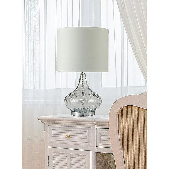 24.5 Inch Leann Fluted Clear Glass Table Lamp