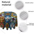 thumbnail image 3 of Round Tablecloth 60 inch, Mexican Talavera Table Cloth, Waterproof Washable Polyester Wrinkle Resistant Table Cover for Kitchen Dining Table, Wedding, Buffet Parties and Camping, 3 of 6