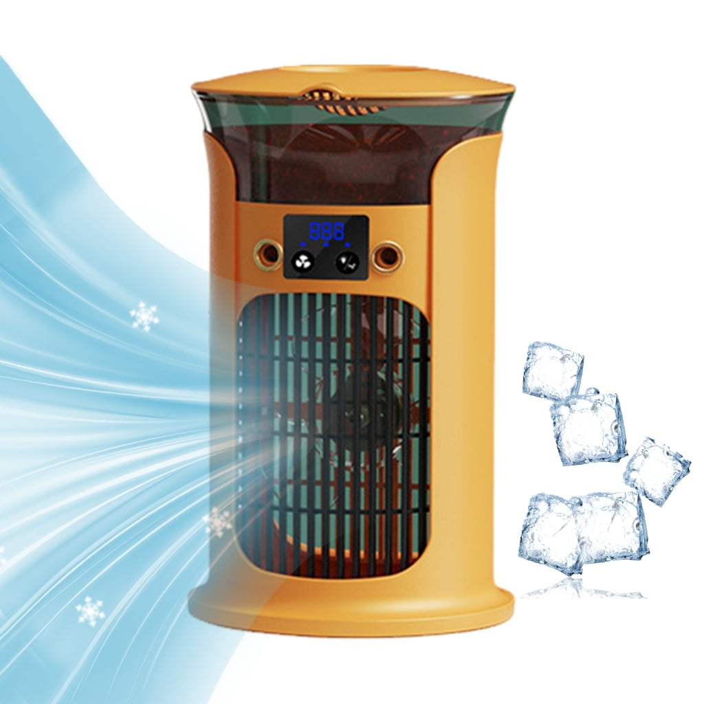 USB Air Conditioning Portable Desktop Cooling 3 Speed Fan with 7 Color LED Light for Own Cooling in Small Space