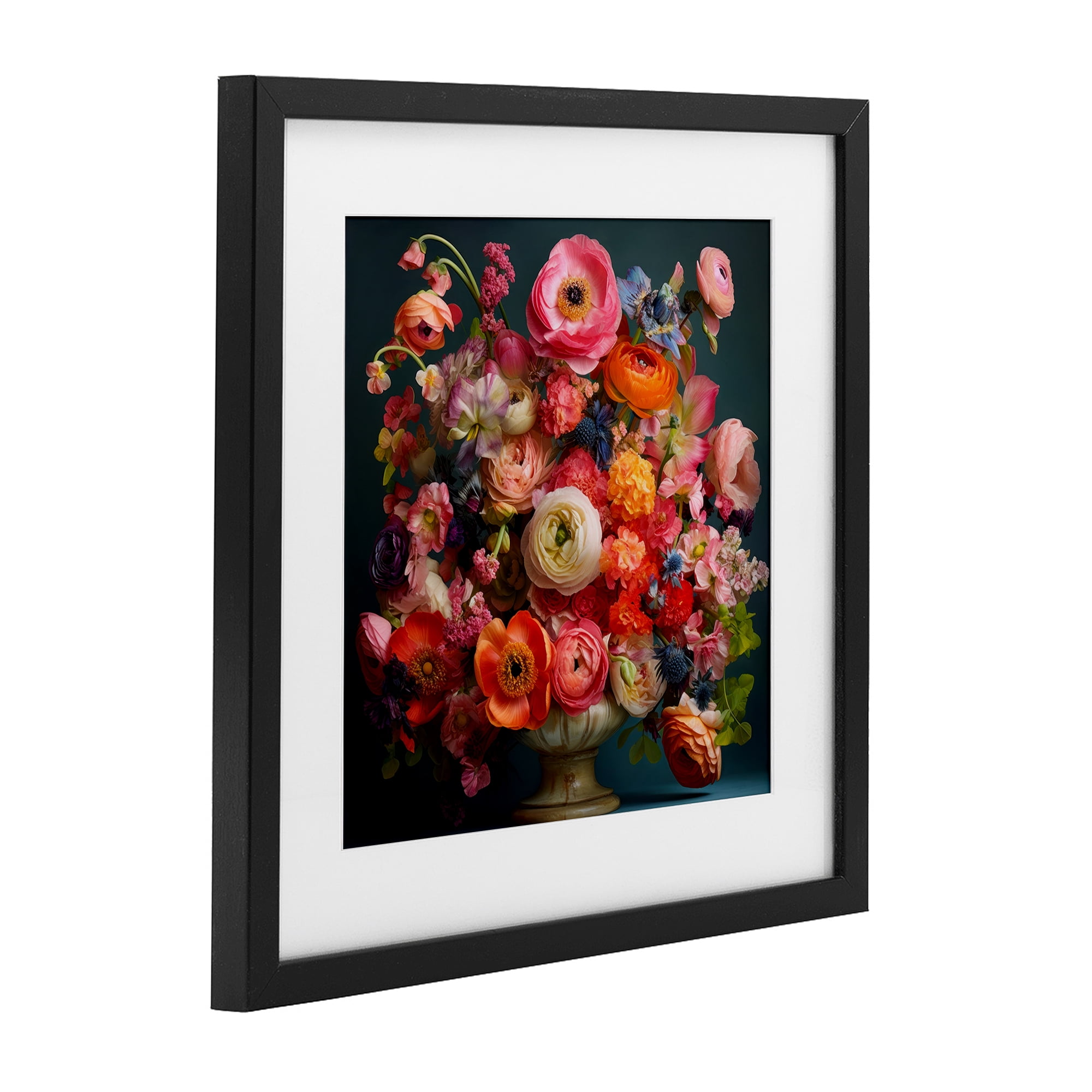 Stupell Industries Harmonious Mixed Peonies Black Framed Print Under Glass, design by Lazar Studio