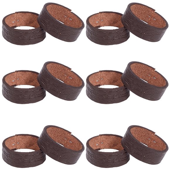 4 sets Cowhide Belt Loop Keepers & Iron Findings Belt Buckle Accessories for Men Coconut Brown 12.5x27mm 3pcs/set