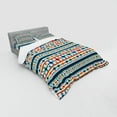 thumbnail image 3 of Ambesonne Abstract Bedding Set 3 Pcs, Aztec Geometry Prehistoric, Twin, Blue White and Orange, 3 of 3