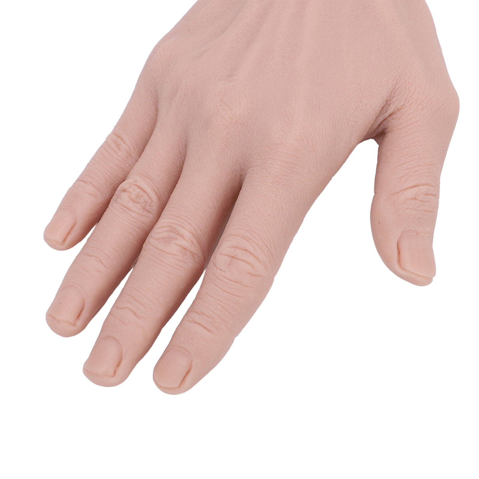 YAHHU Realistic Silicone Mannequin Training Hand for Nail Art Practice & Halloween Props, Flexible Bendable Right Hand Model, 7.87 inches / 20 cm
