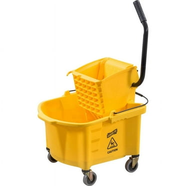 Genuine Joe GJO60466 Splash Guard Mop Bucket and Wringer, 6.5 gallon Capacity, Yellow