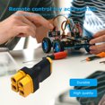 thumbnail image 1 of Conector Enchufable Adaptador paralelo XT60 para batería de avión de coche RC ESC (XT60 macho a 2 XT60 hembra), 1 of 7
